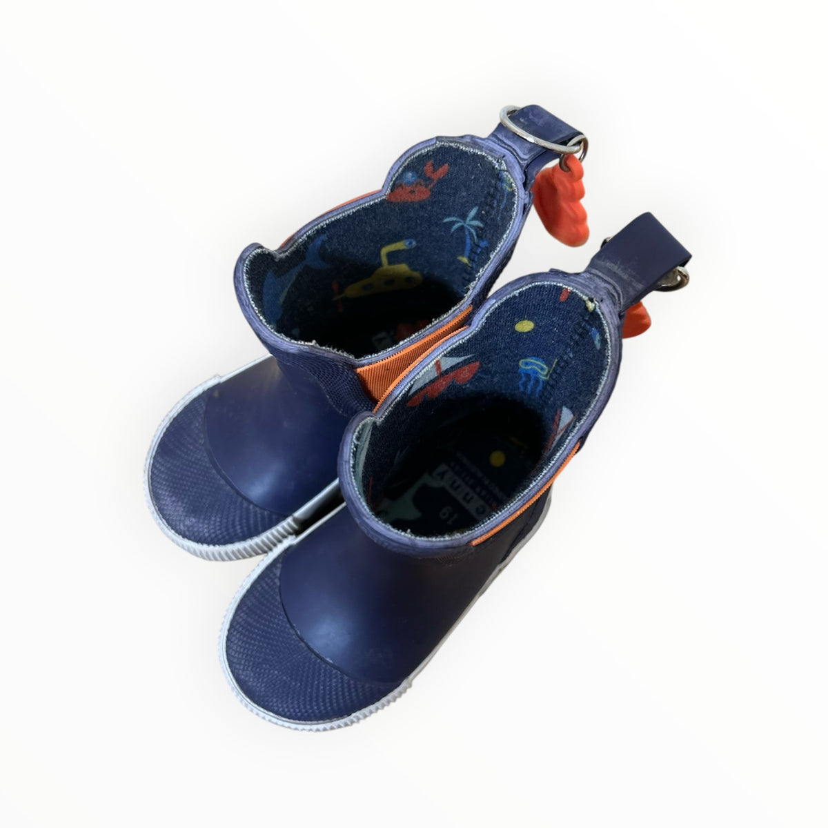 Penny Scallan - Navy/Orange Gum Boots (19)
