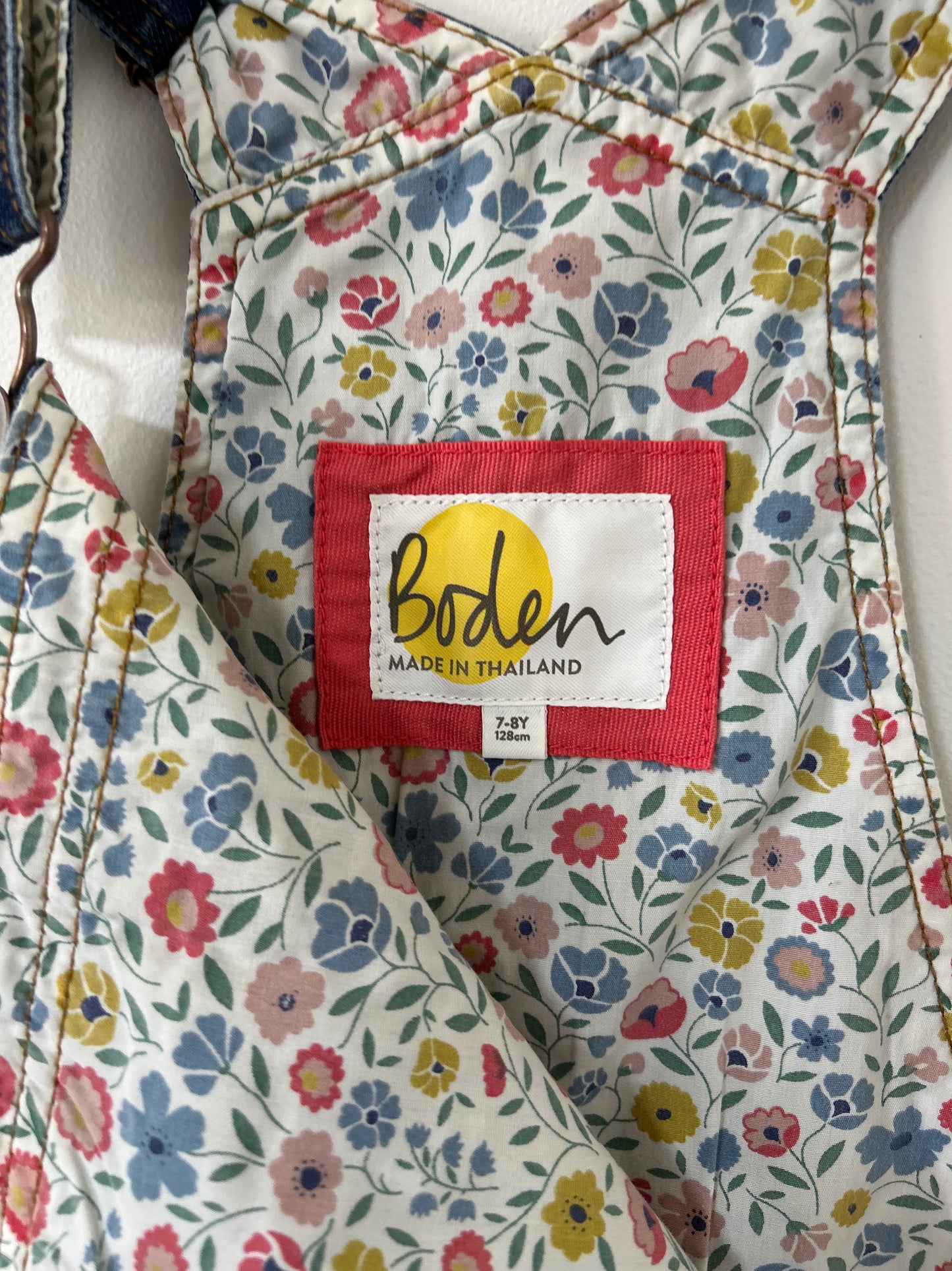 Mini Boden - Denim Short Dungarees (7-8)