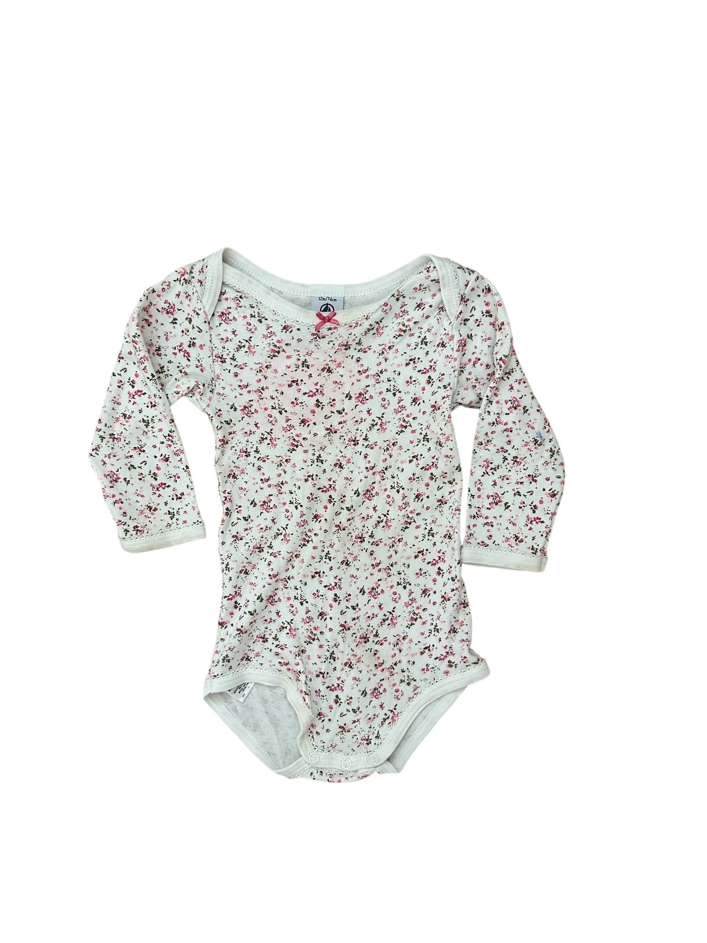 Petit Bateau - Floral Bodysuit (12M)