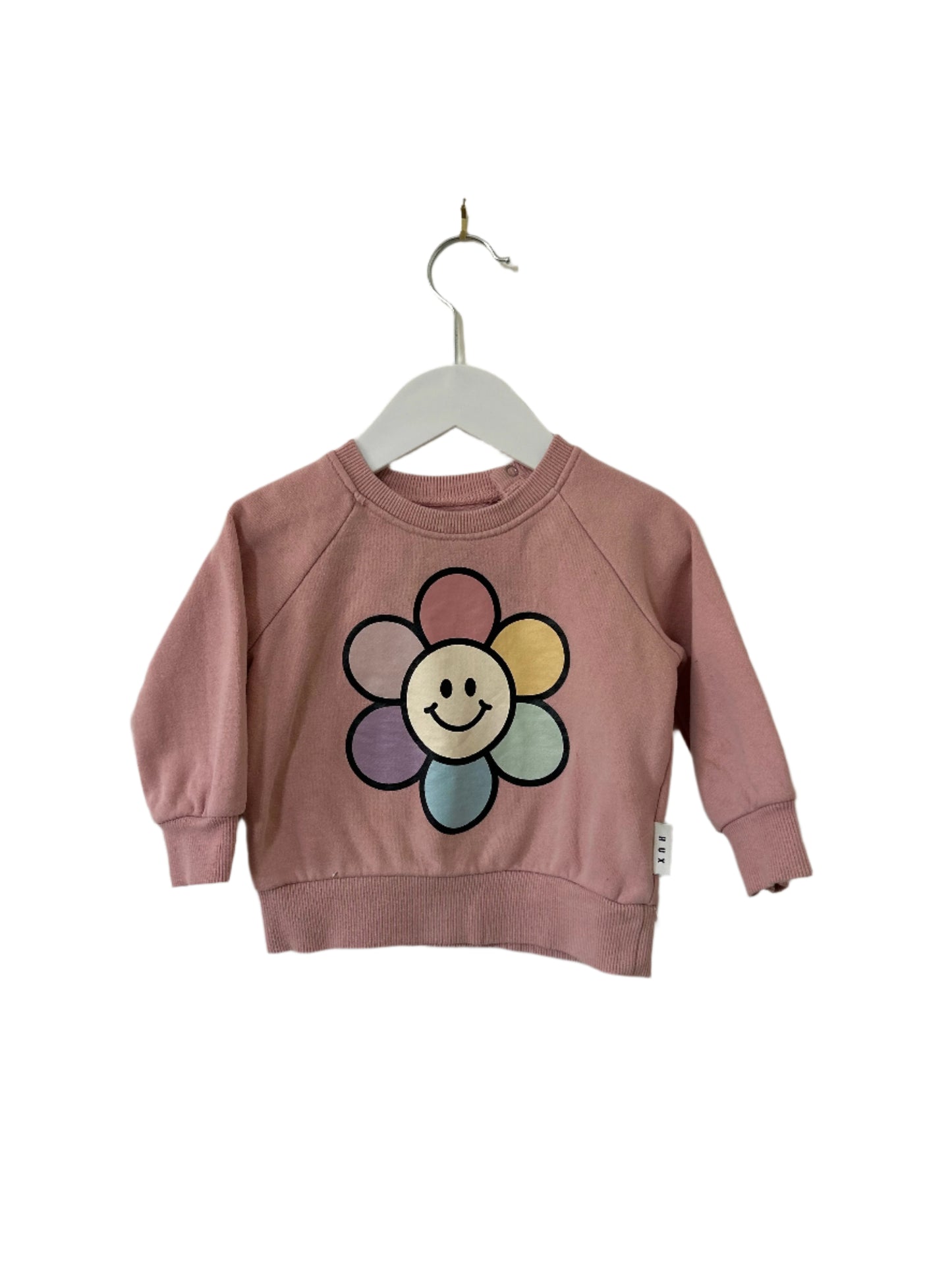 Hux Baby - Rainbow Daisy Sweatshirt - Dusty Road (1)