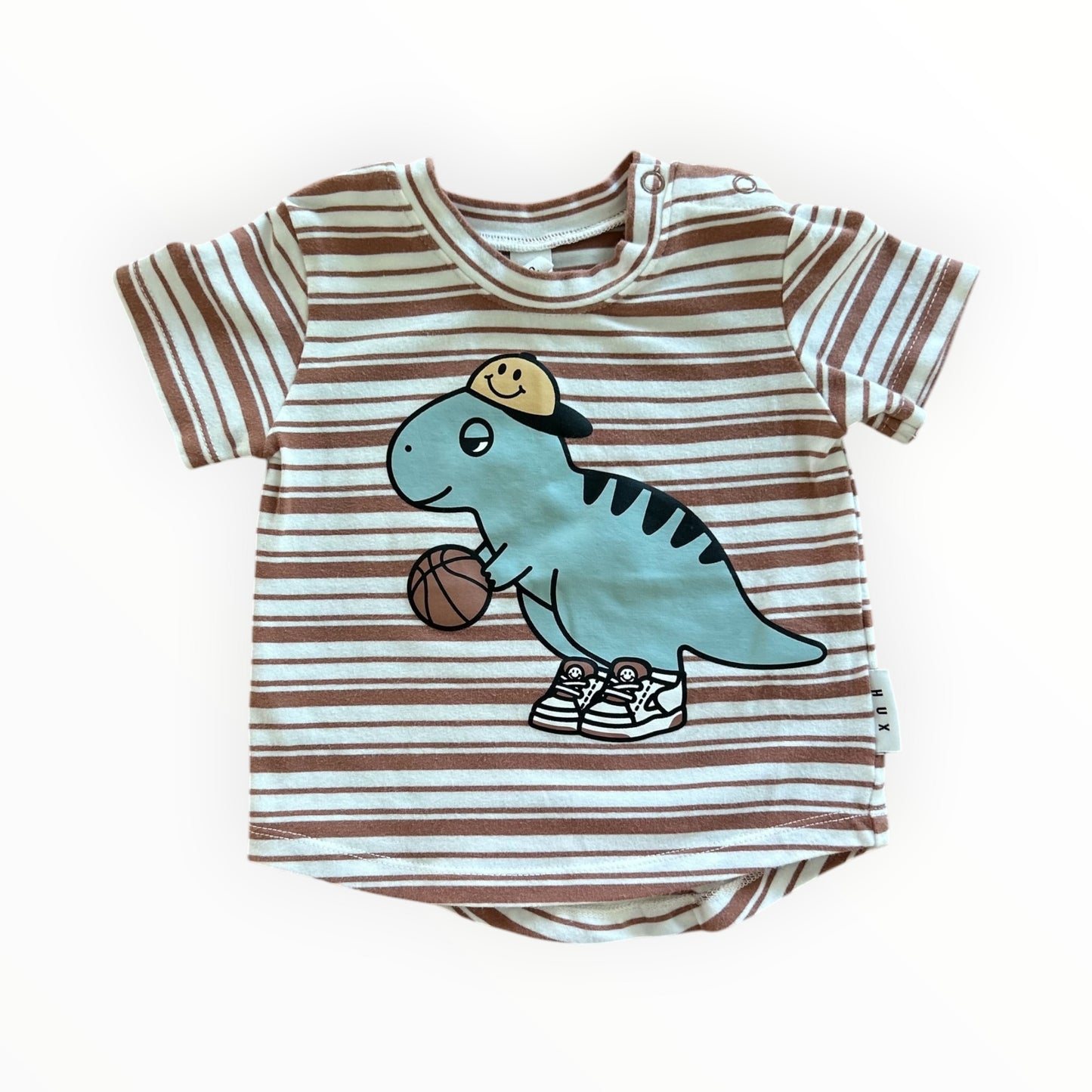 Hux - Stripe Dino Organic Cotton Tee (3-6M)
