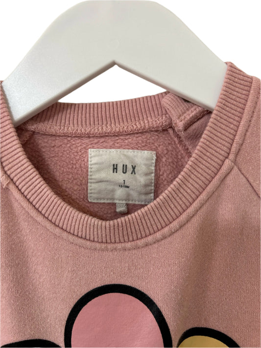 Hux Baby - Rainbow Daisy Sweatshirt - Dusty Road (1)
