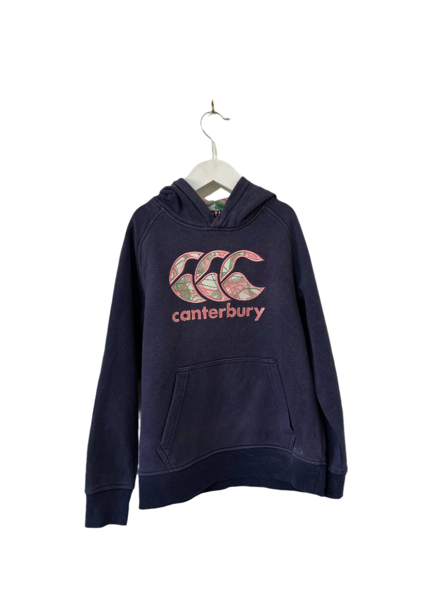Navy hoodie with Canterbury logo on a white background