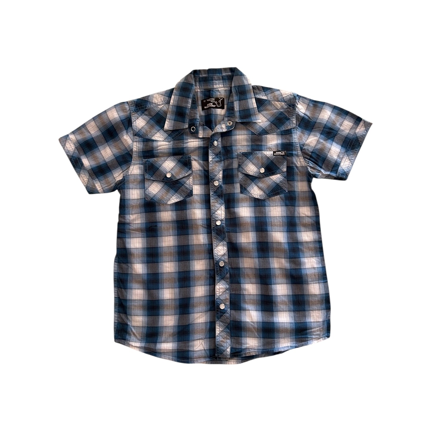 Pure Western - S/S Blue Pearl Snap Shirt (12)