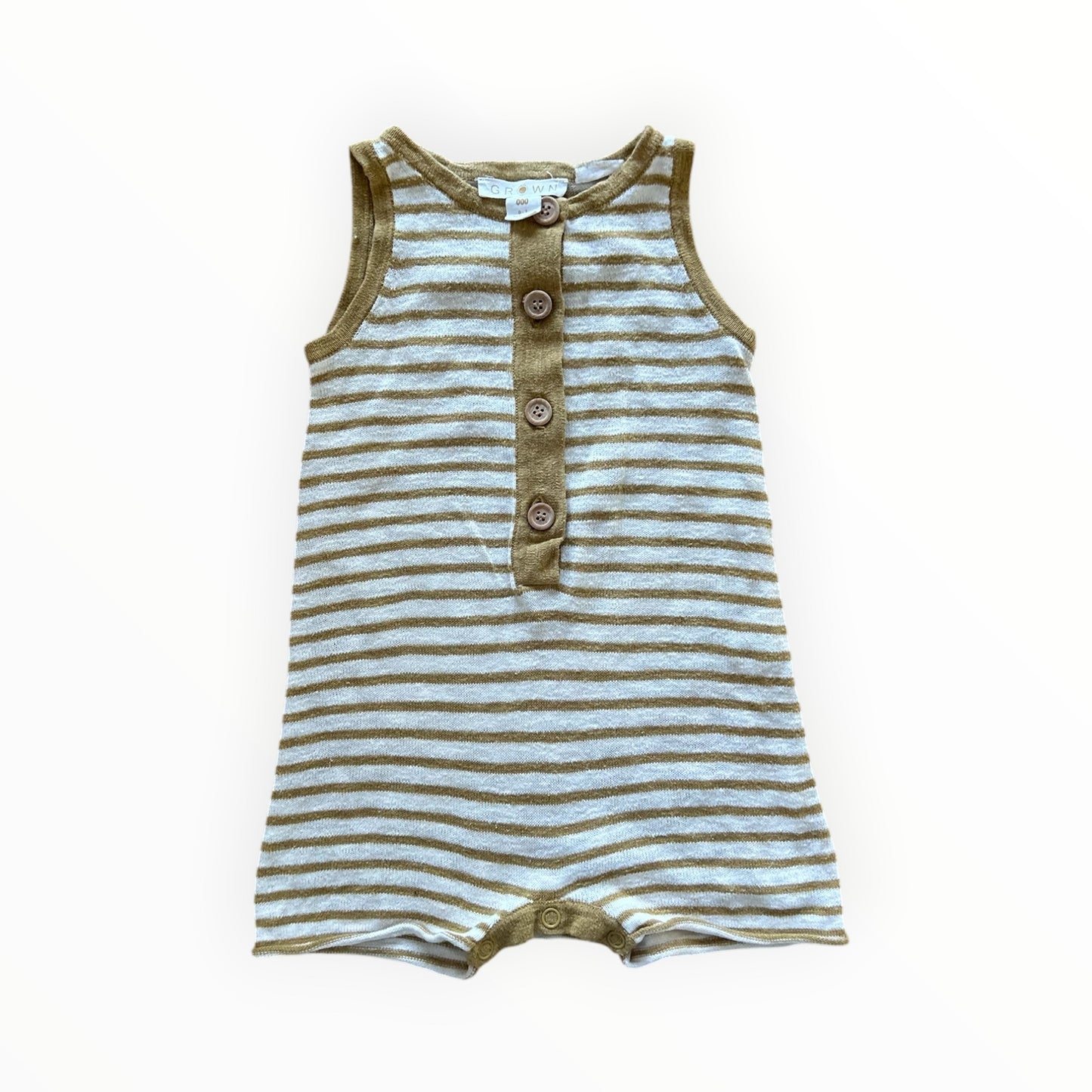 GROWN - Mustard Stripe Romper (000)