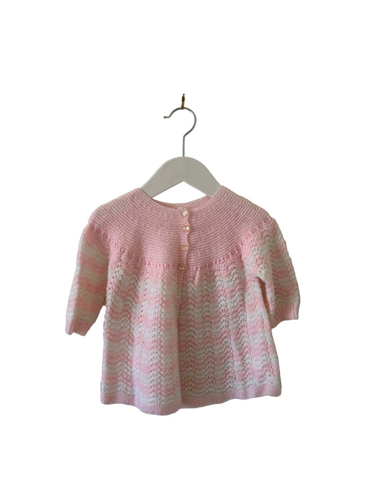 Hand Knit - Pink Stripe Cardigan (2)