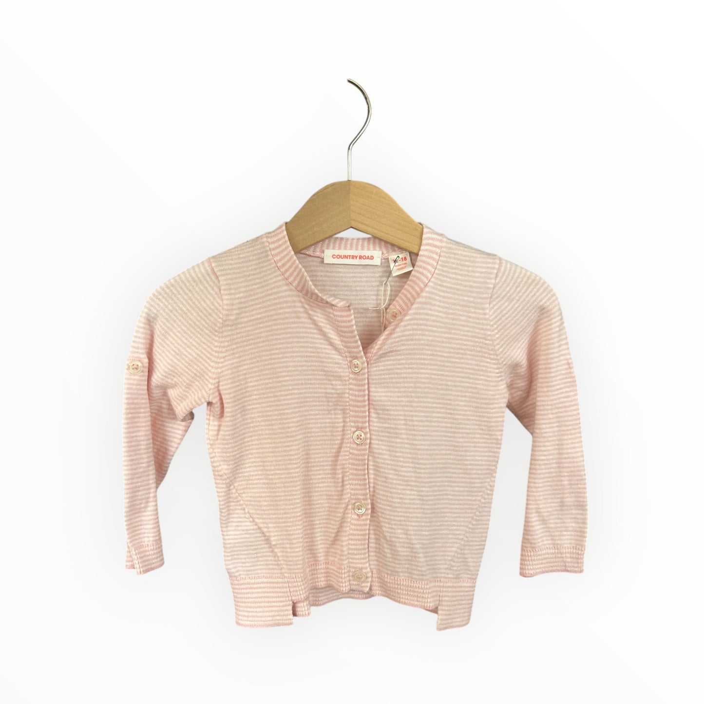 Country Road - Pink Pinstripe Cardi (12-18M)