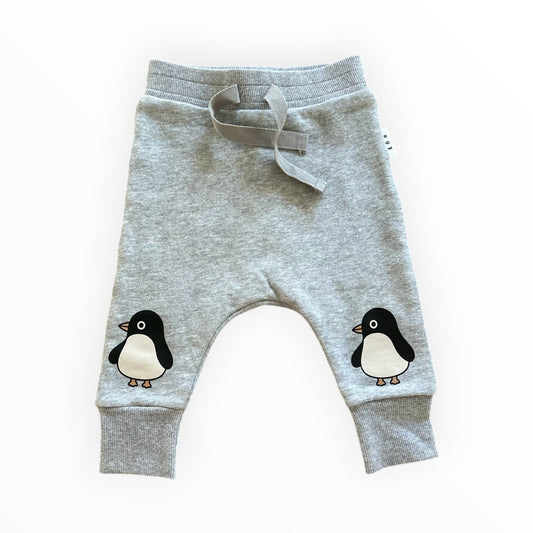 Hux - Grey Penguin Organic Cotton Trackpants (3-6M)