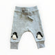 Hux - Grey Penguin Organic Cotton Trackpants (3-6M)