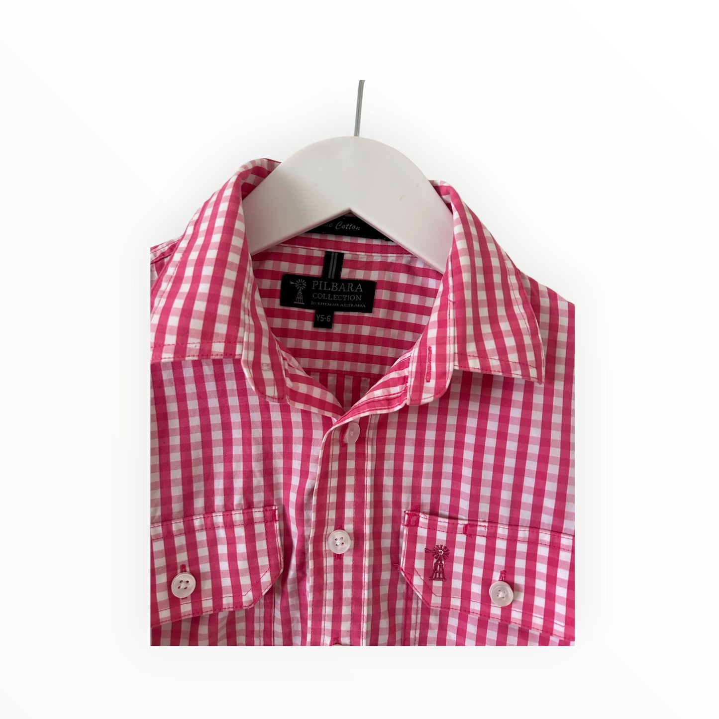 Pilbara Collection - Pink Check Shirt (5-6)