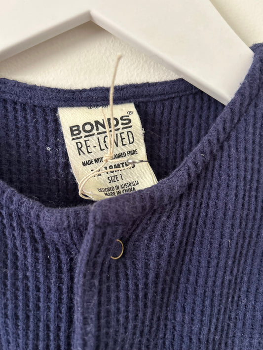 Bonds - Navy Waffle Romper (12-18M)