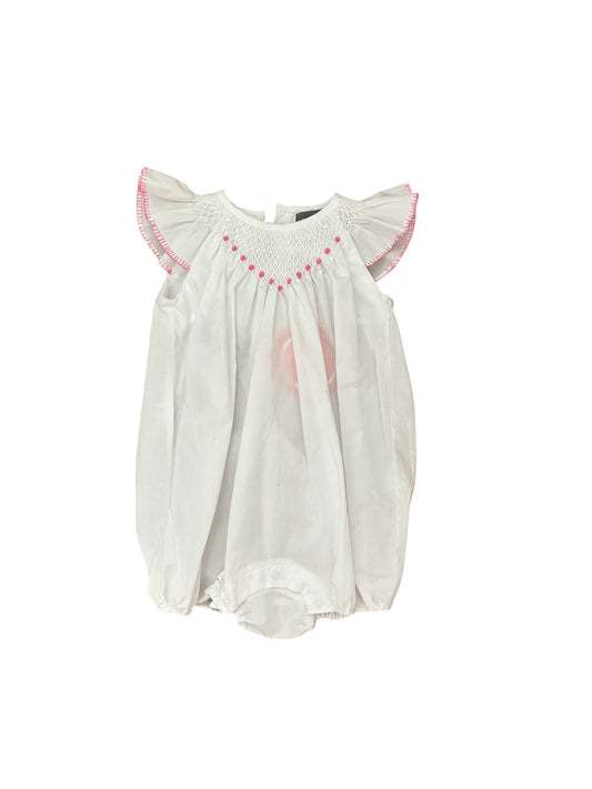 Smox Rox - White Smocked Romper (12M)