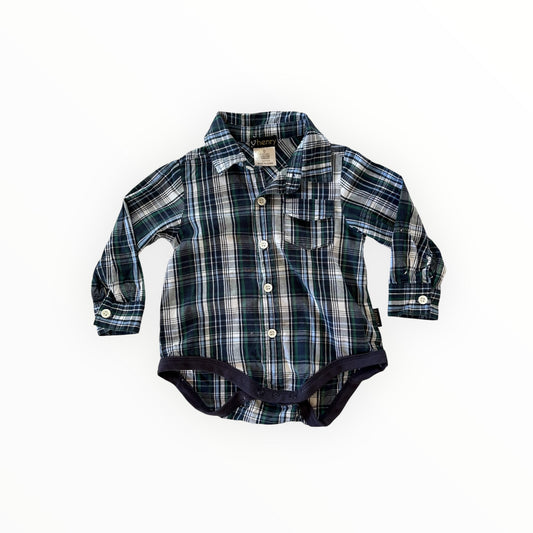 Love Henry - Check Button-Up Bodysuit (6-12M)