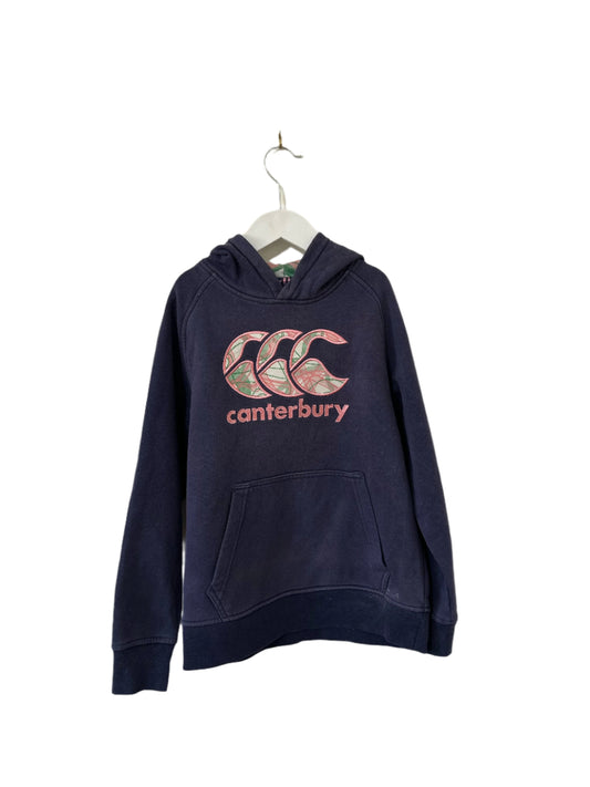 Navy hoodie with Canterbury logo on a white background
