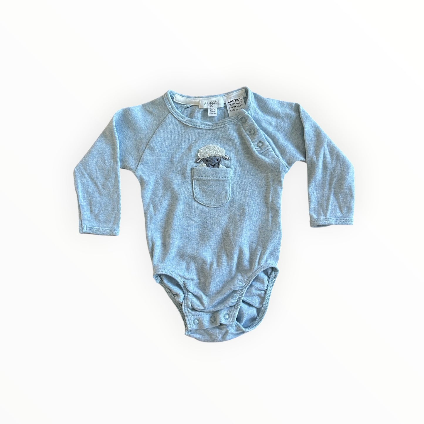 Purebaby - Blue Cotton Bodysuit (00)