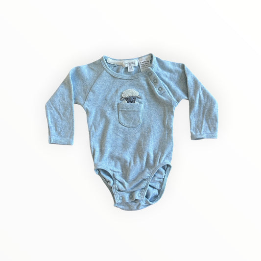 Purebaby - Blue Cotton Bodysuit (00)