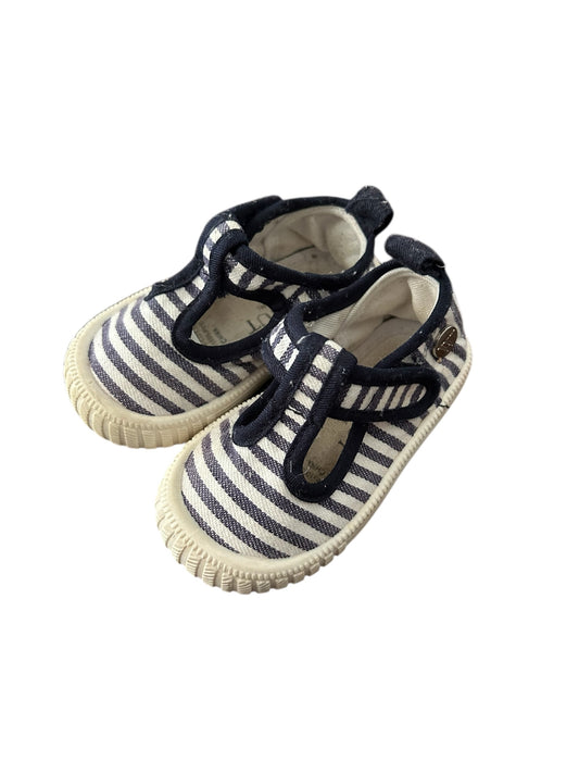 Walnut - Navy Stripe Mary Janes (EUR 19)