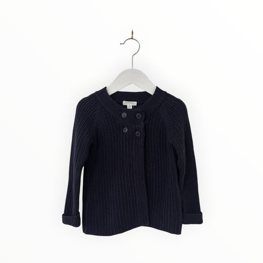 Purebaby - Navy Organic Cotton Button-Up Cardi (2)
