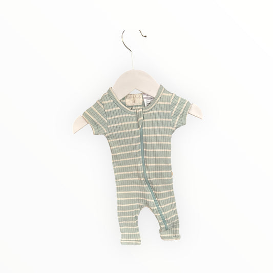 Wilson & Frenchy - Organic Cotton Blue Stripe Zip Suit (NB)