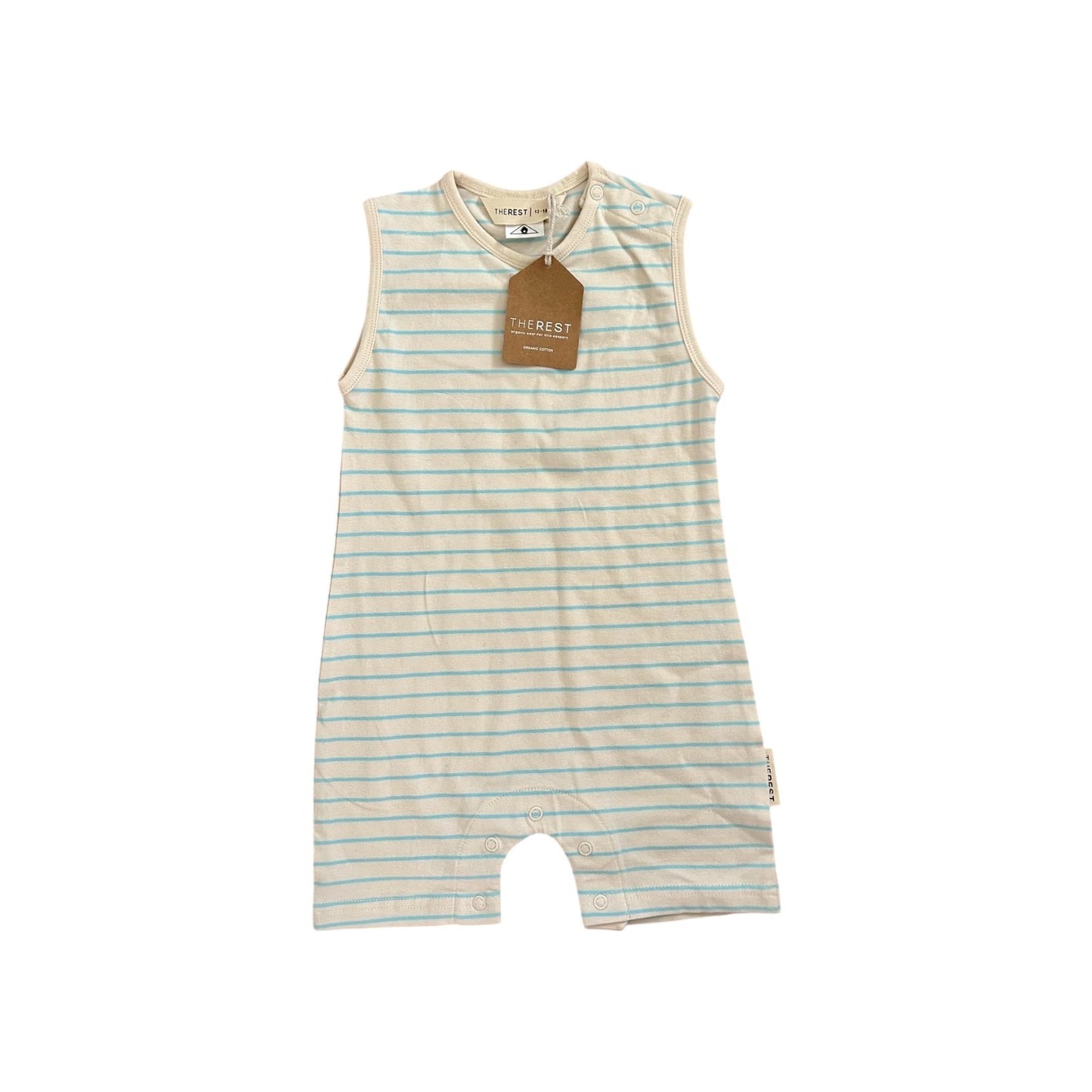 The Rest - Blue Stripe Romper (12-18M)