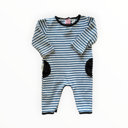 SOOKIbaby - Blue Stripe Cotton Onesie (00)