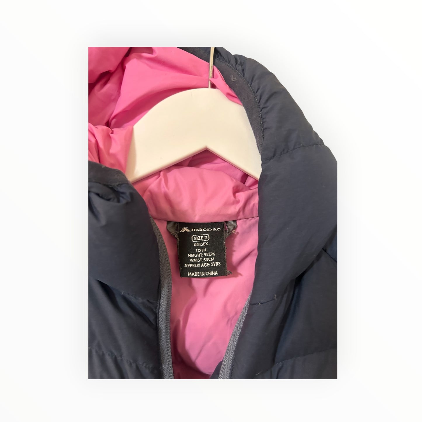 Macpac - Navy/Pink Duck Down Puffer Jacket (2)